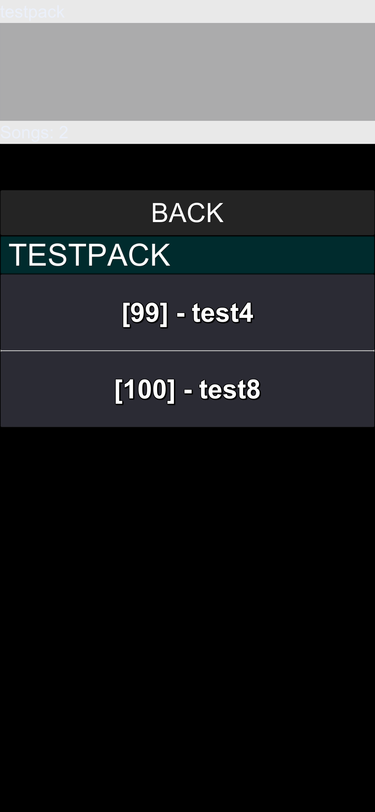 InTap Select Song Screen